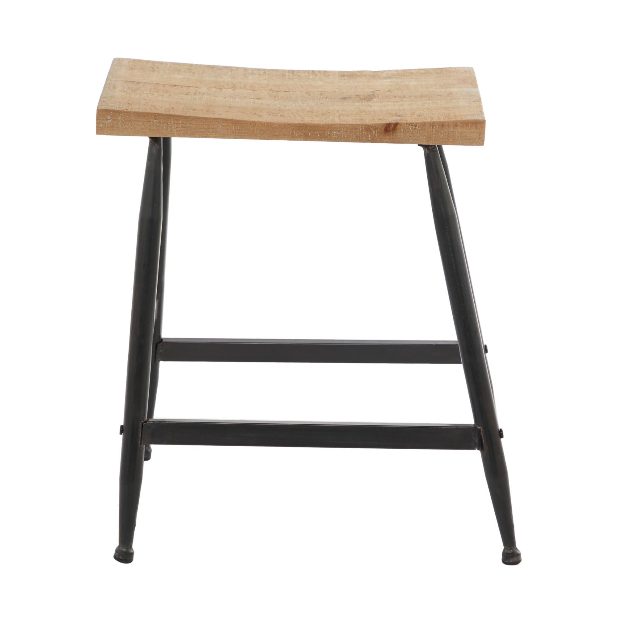 Black Metal Industrial Counter Stool 19" x 18" x 13"